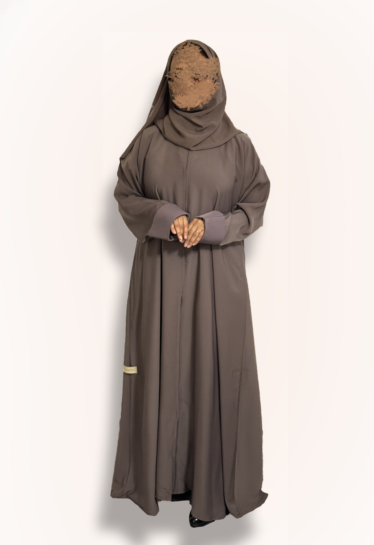 Dusty Taupe Abaya with Mauve Cuffs