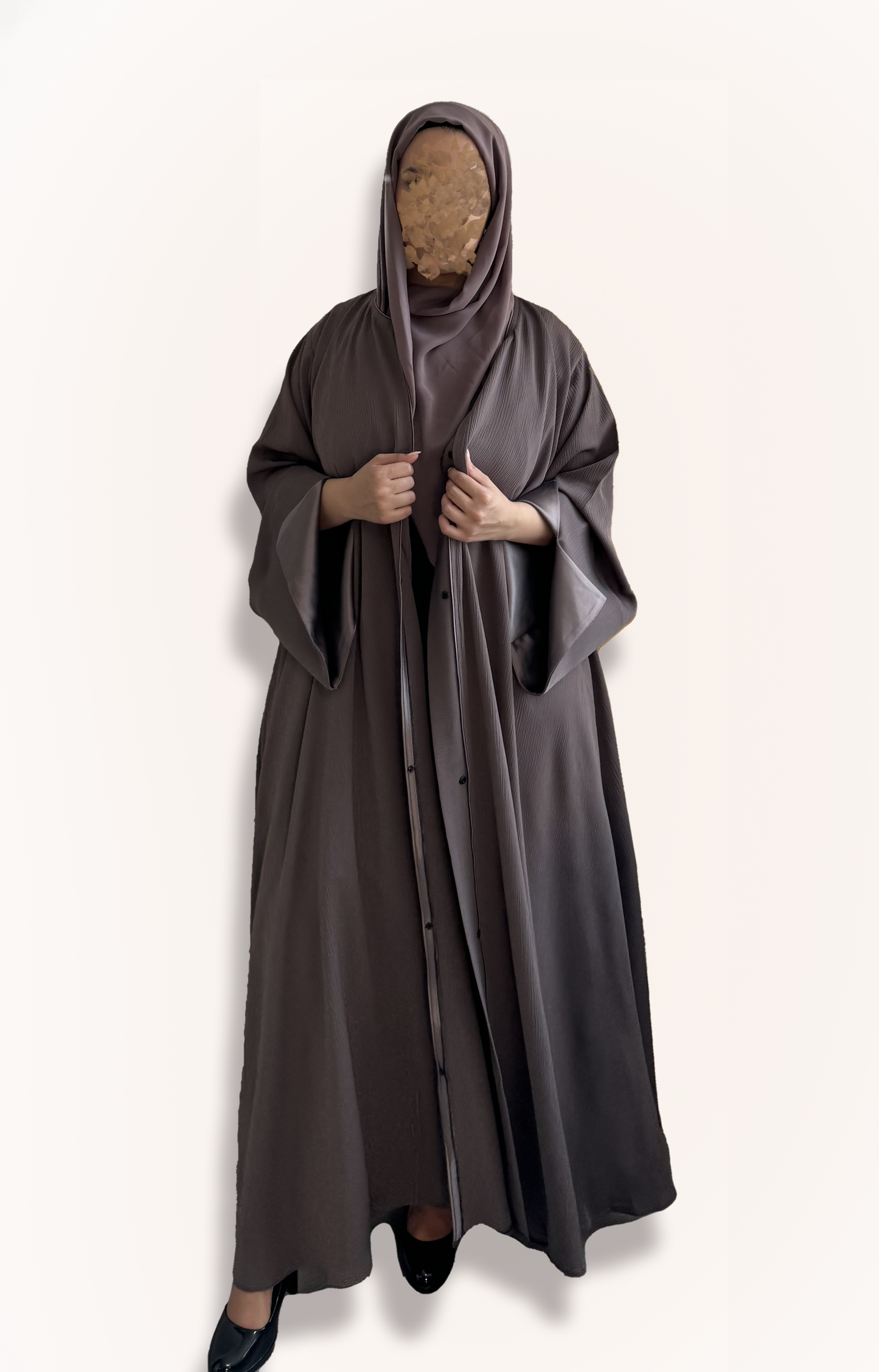 Mocha Abaya with Wide Sleeves