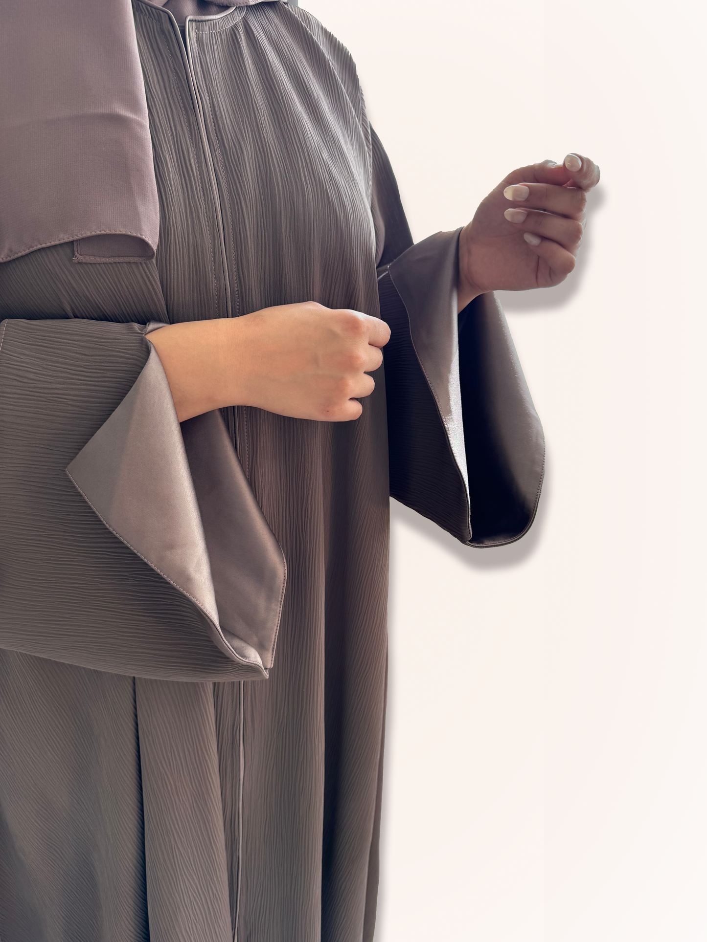 Mocha Abaya with Wide Sleeves