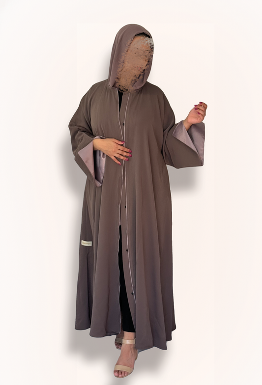 Mocha Abaya with Wide Sleeves