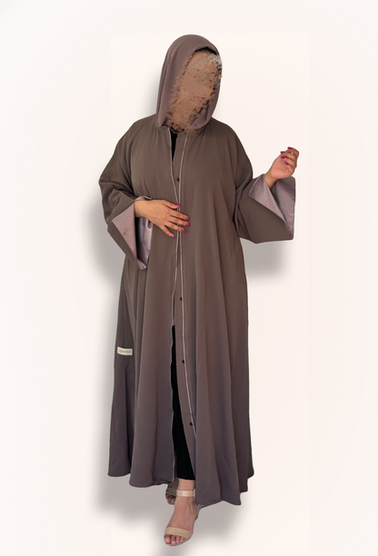 Mocha Abaya with Wide Sleeves